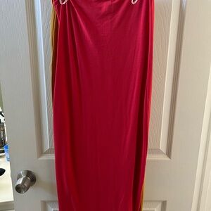 Forever 21 Vibrant Pink and Gold Maxi Skirt